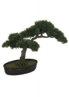19 Artificial Cedar Bonsai Tree in Acrylic Pot