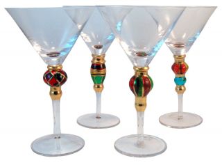 Set of 4 Clear Crystal Splendor Martini Glasses by Artland Glass