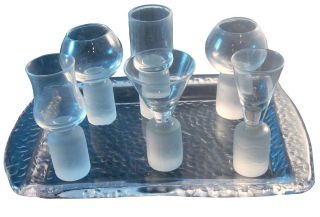New Age 7 Piece Cordial Set with Tray by Artland Glass