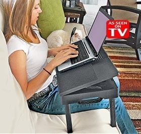   Couch Table Tray Laptop Books Reading LED Light as Seen on TV