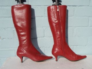 Sexy Red Arturo Chiang Leather Boots Ladies Size 3 5 36 5 Gift
