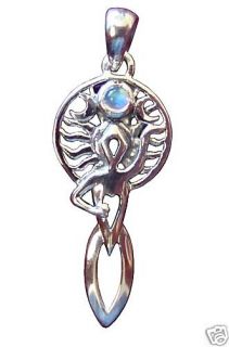 Moonstone Moon Goddess Pendant Wiccan Pagan Jewelry