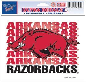 Arkansas Razorbacks Color Ultra Cling Decal 5x6 Hogs Sticker Cling In 