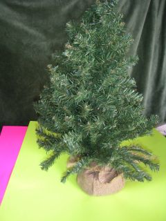 Mini Artificial Christmas Tree w Burlap Ball Like Stand