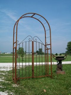 Wrought Iron Garden Arbor Gate Combination Trellis