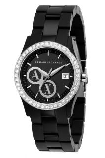 Armani Exchange Womens Black Glitz Bracelet Watch AX5020