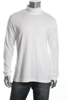 John Ashford NEW White Long Sleeve Interlock Turtleneck Shirt Top XXL 