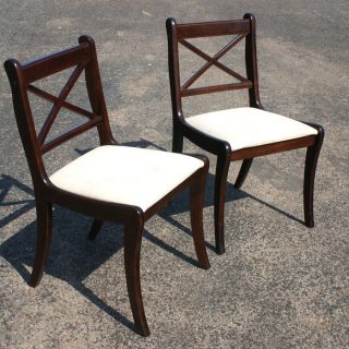 Pair of Dining Wood Side Bombay Chairs