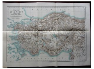 1902 Ramsay Asia Minor Anatolia Large Color Map