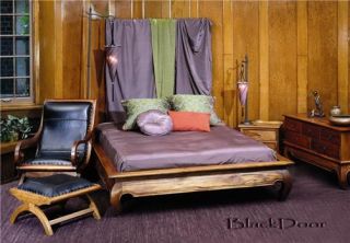 Asian Bedroom Set Queen Bed Dresser Nightstand s Opium Style Teak 