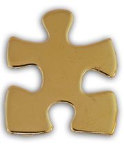 Autism Asperger Gold Puzzle Piece Awareness Pin Tac New