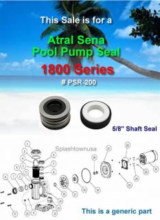 Astral Sena 1800 Series POOL PUMP Replacement Shaft Seal PSR 200