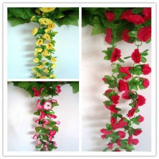 60 Flowers Handing Artificial Silk Fake Flower Vine Wedding Decor 