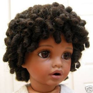 Kamilah Doll Wig Dark Brown Size 16 17 Short Tight Curls for Large 