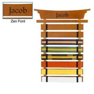 KARATE MARTIAL ARTS 8 BELT HOLDER DISPLAY WALL RACK w PERSONALIZED 