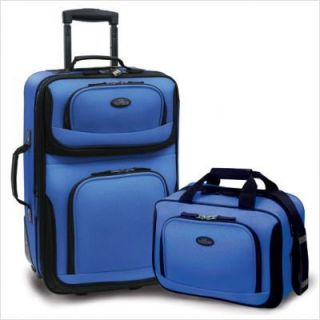 Traveler Rio 2 pc Expandable Carry On Luggage Set NWT Royal Blue