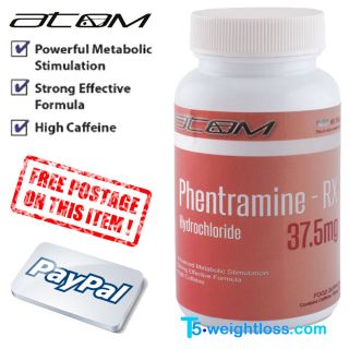 60 Atom Phentramine rx 37 5mg Stong Slimming Pills Diet Weight Loss 