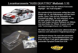 Audi Quattro Rally Lexankarosserie UR Quattro 1 10 Neu