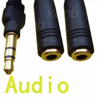 5mm Mini Jack Plug Audio Stereo Splitter Cable Gold Plated 1 Male to 