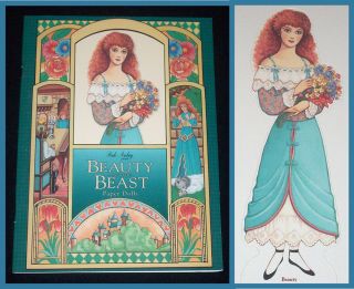 Vintage 1997 Peck Aubry BEAUTY AND THE BEAST Uncut PAPER DOLL Set Book 
