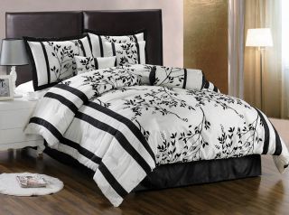 Asian Bamboo Floral Comforter Set Bed in A Bag Cal King