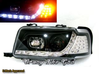 80 B4 91 95 Pro R8LOOK Headlight w LED Black for Audi