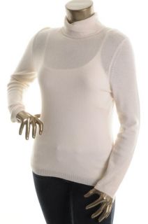 Private Label New Ivory Cashmere Long Sleeve Turtleneck Sweater Top XL 