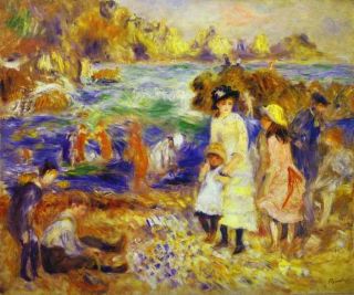 Children on the Beach of Guernesey, 1883 by Pierre Auguste Renoir