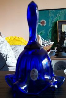 Fenton Cobalt Blue Bell Art Glass Bell Ruffled Edge 6
