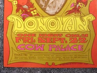 Donovan 1967 Vintage Postcard, Cow Palace, BG086