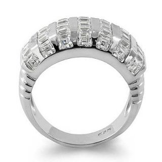 cut cz stone anniversary wedding band ring 925 sterling silver