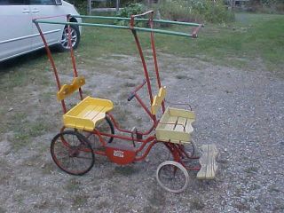 Vintage Art Linkletter Gym Dandy Surrey 1950s Bicycle Wood Pedal Cart 