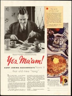 1932 print ad aunt jemima buckwheats pancake flour vintage advertising 