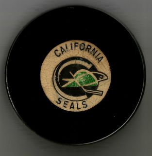 Vintage NHL California Seals Art Ross Converse Patent # Game Puck 1967 