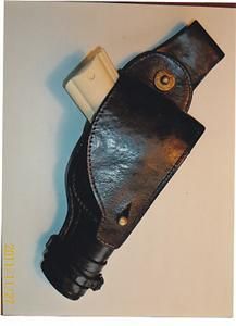 AUDLEY STYLE HOLSTER. MILITARY, .45 GOVT AUTOOBREGON AUTO, SCARCE 