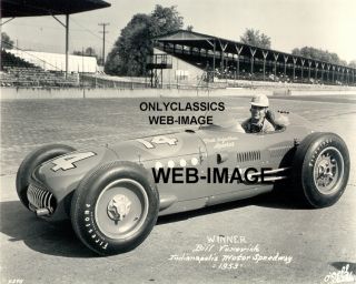 1953 Bill Vukovich Indy 500 Winner Auto Racing Photo RP