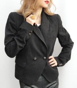 BN Vanessa Bruno Black Blazer Wool /Cotton Woven Jacket UK10  12 