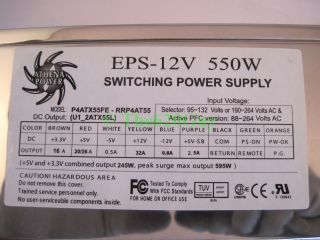Athena P4ATX55FE 550W 550 Watt EPS 12V ATX12V Power Supply SLI 