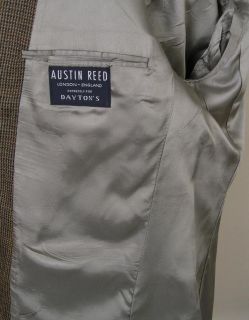 Austin Reed Tweed Sport Coat Wool Brown Black 2 Button 43L Perfect 