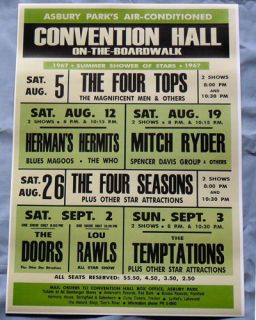 Asbury Park Convention Hall Poster August 1967 The Doors The Who Mitch 