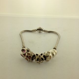 Authentic Sterling Silver Pandora Charm Bracelet