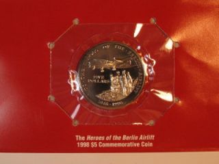 1998 $5 Marshall Islands Heroes of The Berlin Airlift Commemorative 