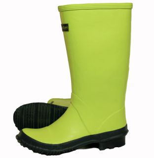 All Natural Fair Trade Vegan Rubber Rain Boots in Bright Green