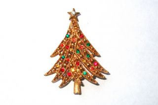 Askew London Gold Crystal Christmas Tree Brooch Pin