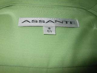 ASSANTE DESIGNER DRESS SHIRT LIGHT GREEN NWT 18 36/37 BUTTON UP FRENCH 