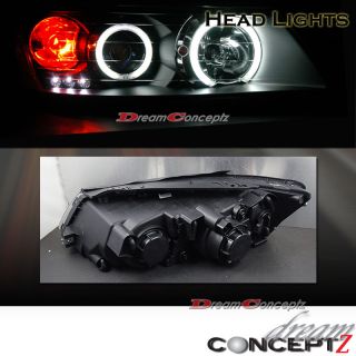 Angel Eye CCFL Halo Black Projector Headlights w LED for 06 08 Hyundai 