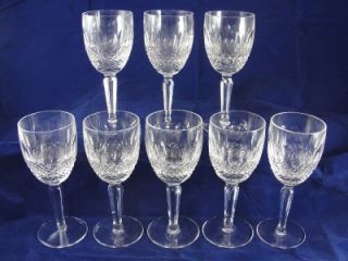 Fine 8 Waterford Crystal Glasses Colleen Tall Heavy Red Wine Goblets 6 
