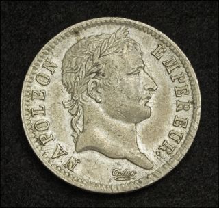 1808 BB, France, Napoleon Bonaparte (Emperor). Silver 1 Franc Coin 