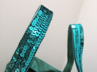Vanessa Bruno BNWT Jade Green Sequin Canvas Cabas Moyen Tote Bag