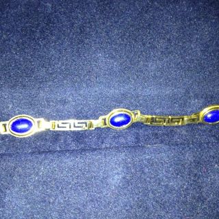 Gold and Lapis Bracelet Bought In Athens, Greece